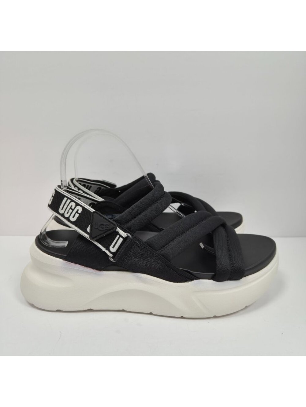 UGG La Sun Womens Black Platform Sandals S/N 1125101 US Size 9.5